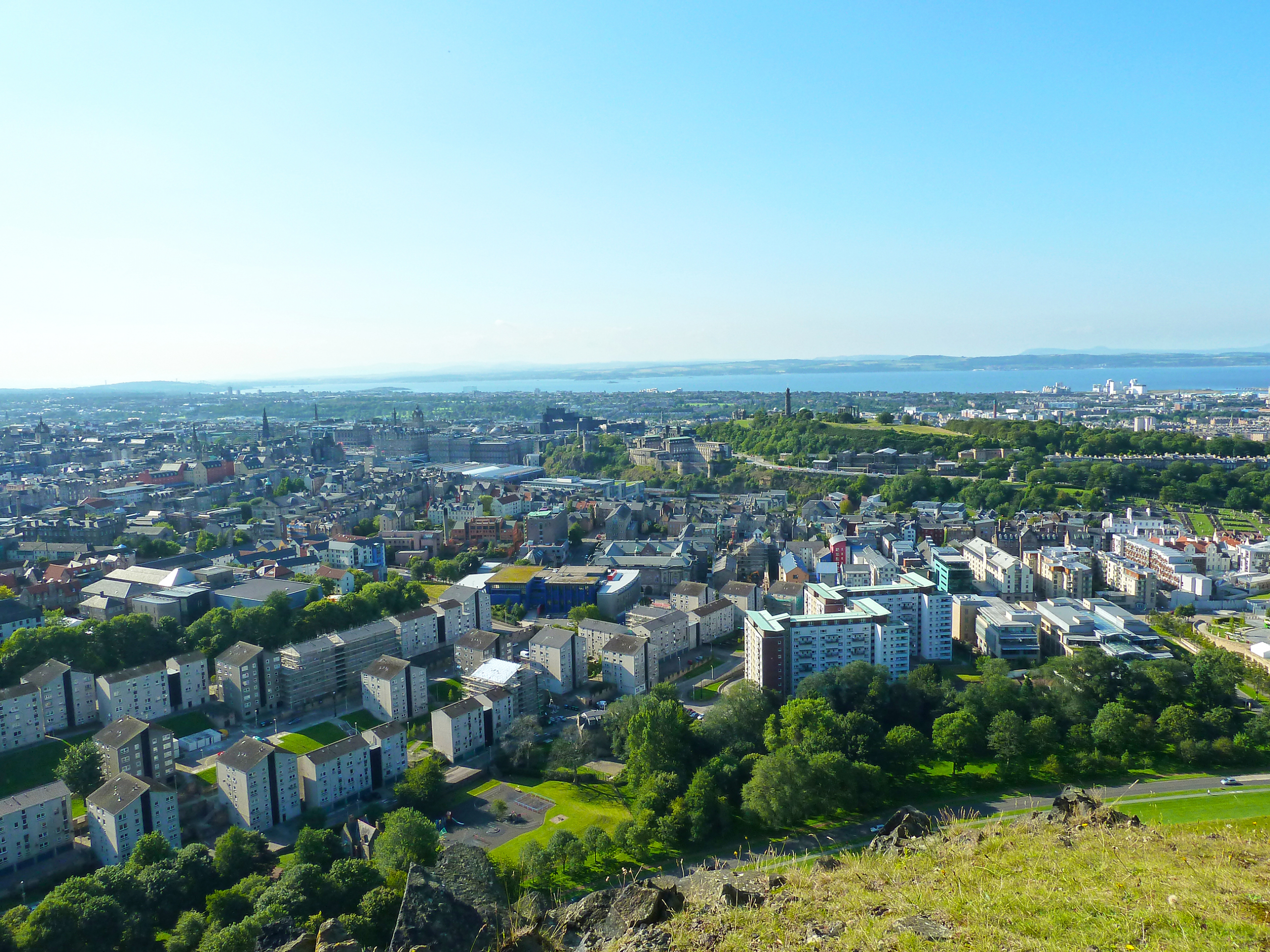 View overlooking Edinburgh from a hilltop
